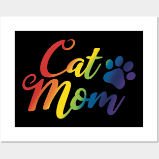 Cat mom pp/rainbow Posters and Art